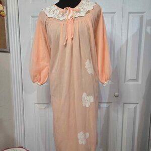 Australian Vintage Nightgown Peach Cottagecore Cozy